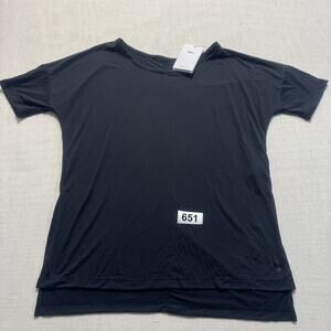 Nike Dri-Fit Yoga Training Top Women Short-Sleeve Black Sz S Brand New